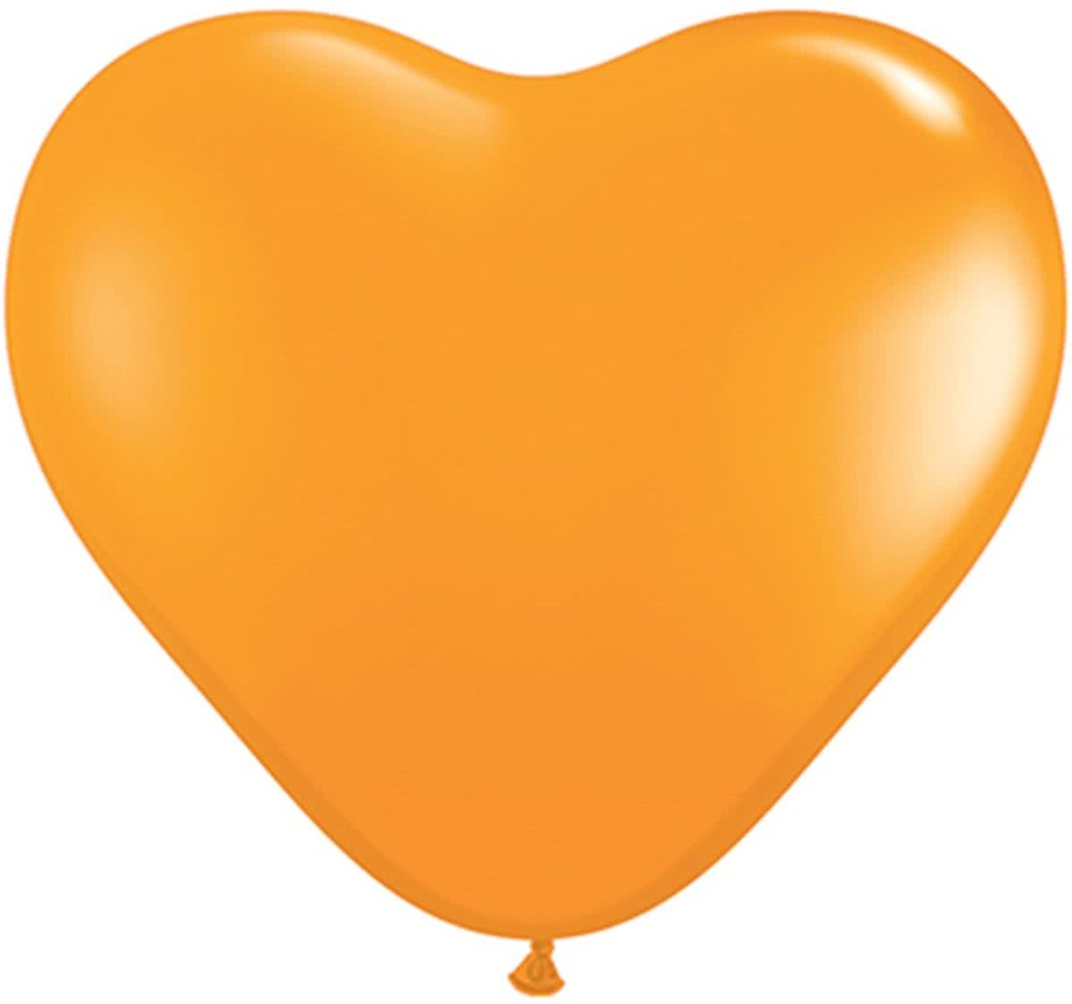 MEGA Topping hart ballon 90 cm oranje